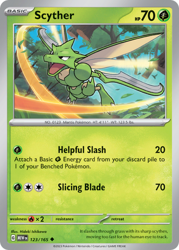 123/165 - Scyther - [Uncommon] - Reverse Holo