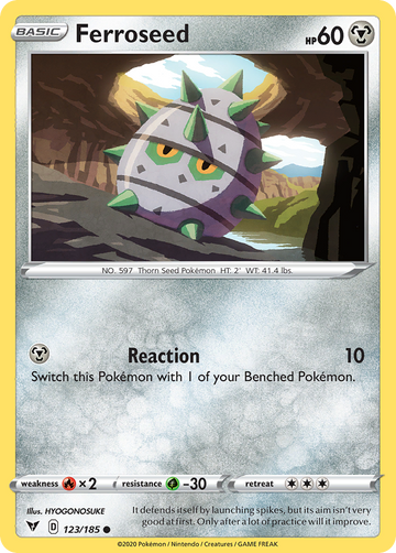 123/185 - Ferroseed - Reverse Holo - [Common]