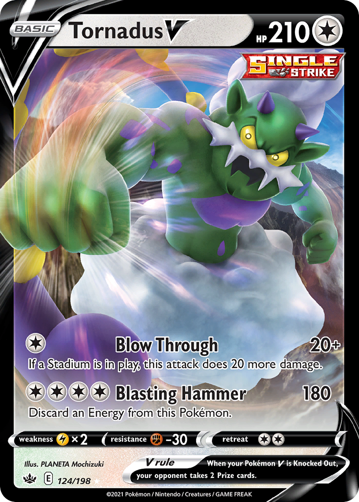 Pokémonkaart 124/198 - Tornadus V - Chilling Reign - [Rare Holo V]