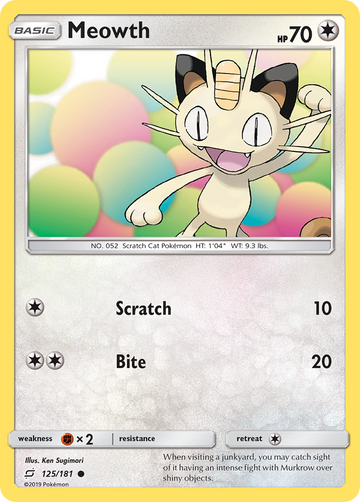 125/181 - Meowth - [Common]