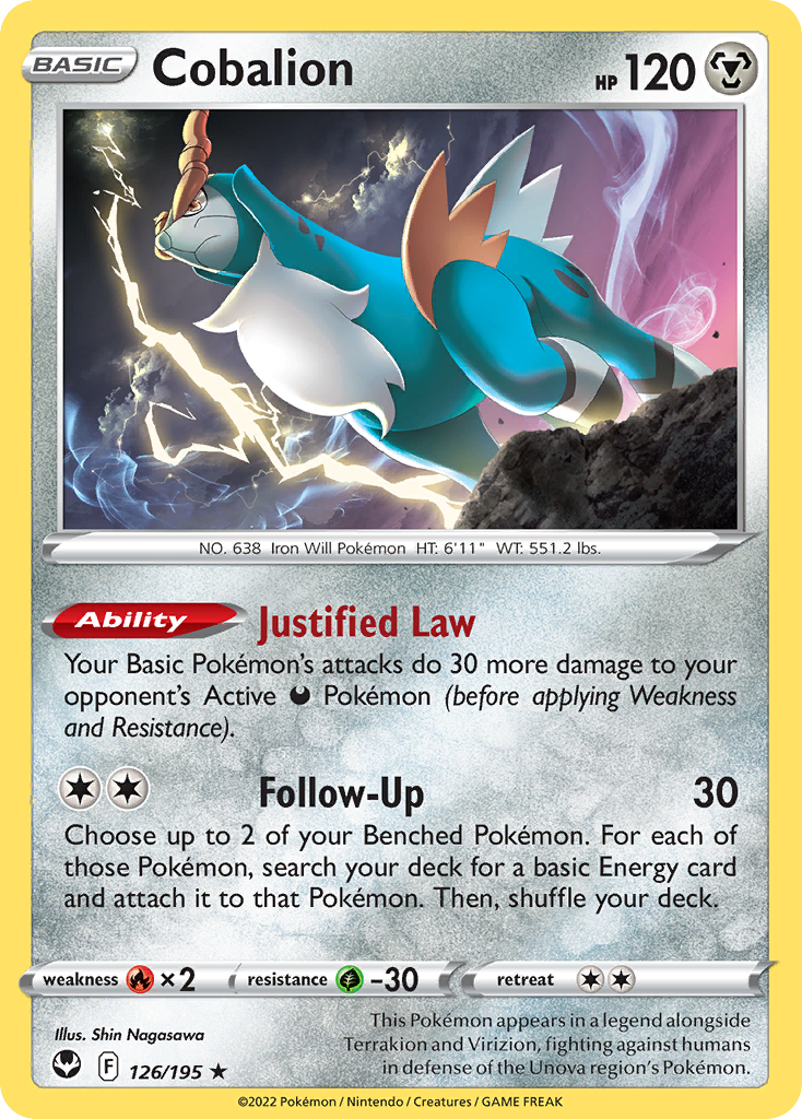 126/195 - Cobalion - [Rare] - Reverse Holo