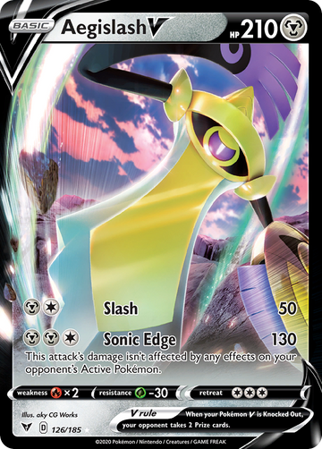 126/185 - Aegislash V - [Rare Holo V]