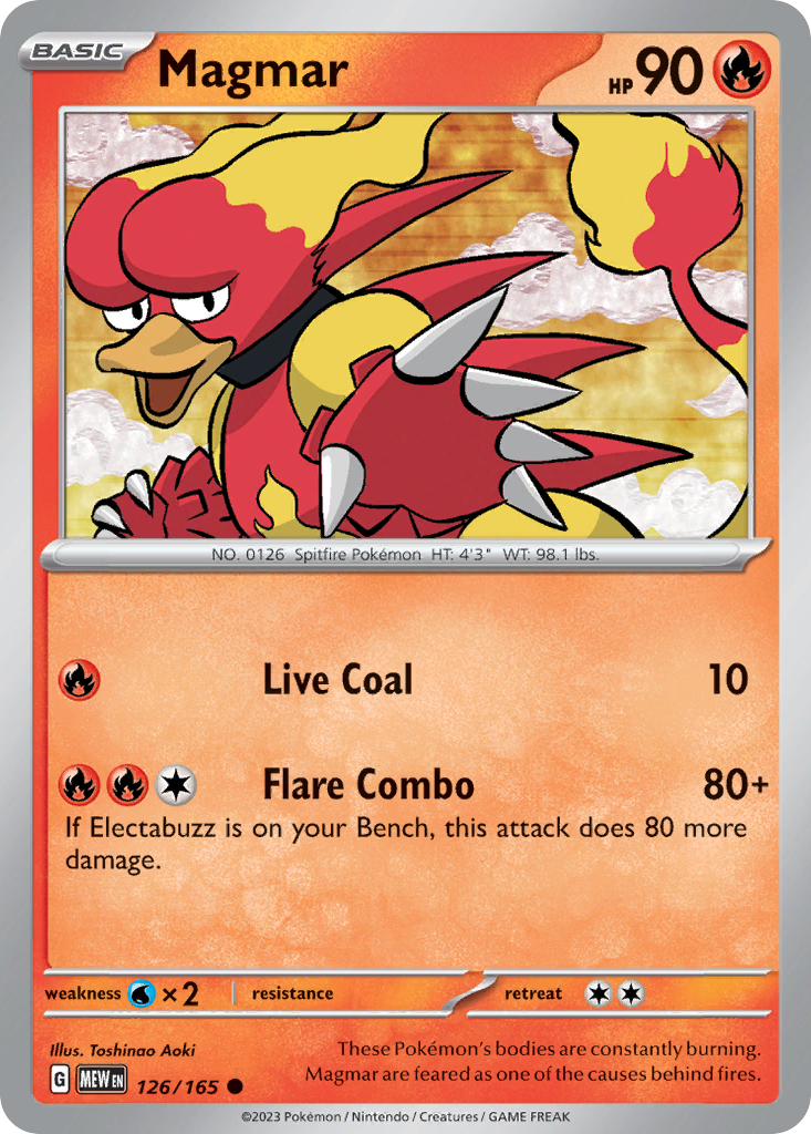 126/165 - Magmar - [Common] - Reverse Holo