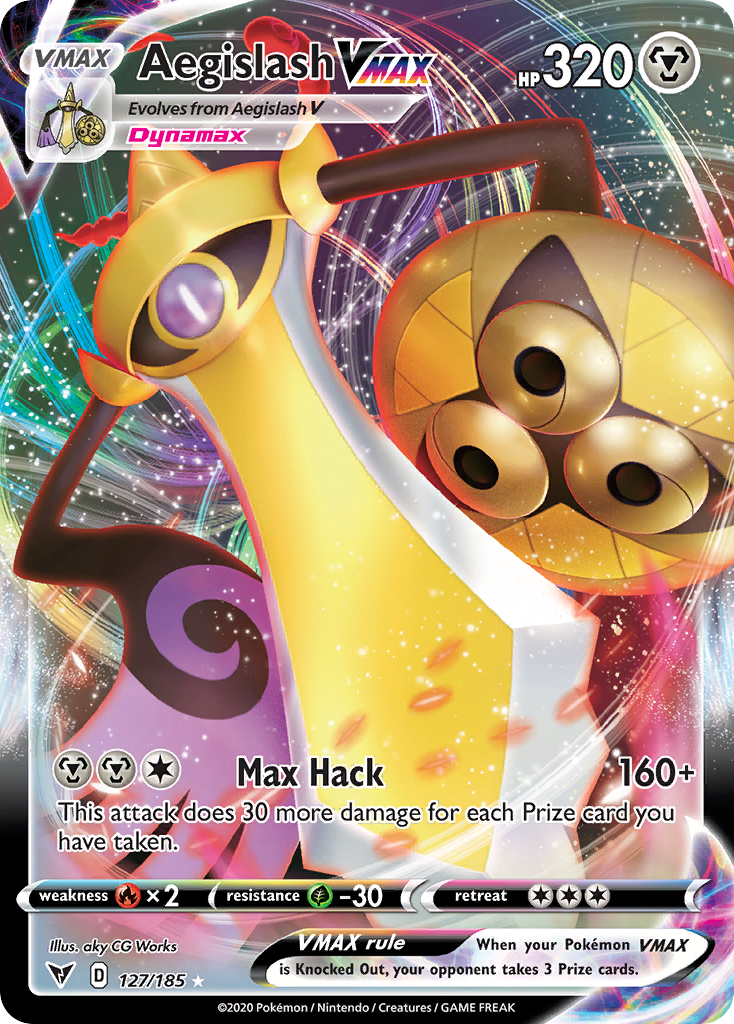 Pokémonkaart 127/185 - Aegislash VMAX - Vivid Voltage - [Rare Holo VMAX]