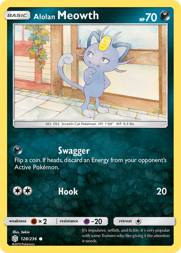 128/236 - Alolan Meowth - [Common] - Reverse Holo