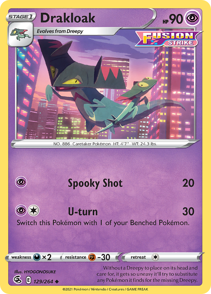 Pokémonkaart 129/264 - Drakloak - Fusion Strike - [Uncommon]