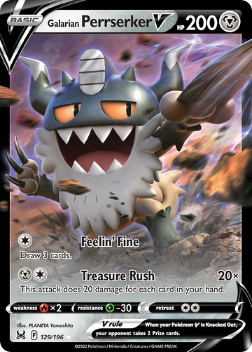 129/196 - Galarian Perrserker V - [Rare Holo V]