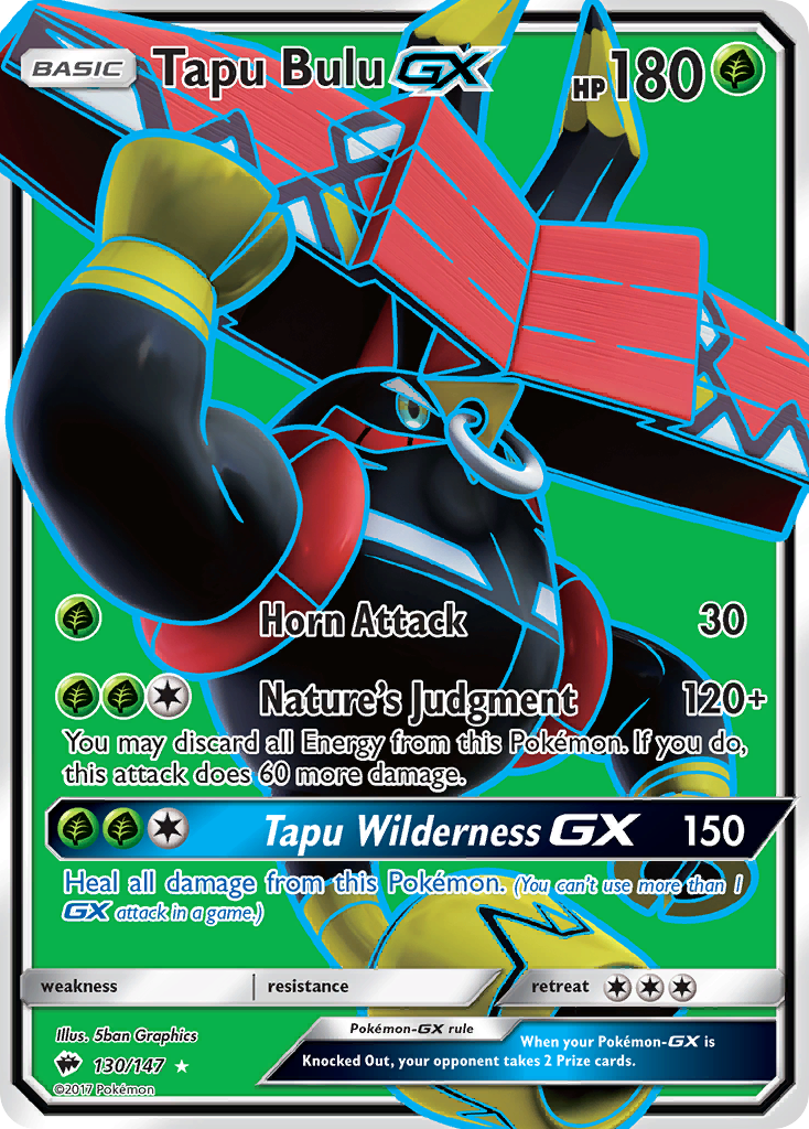 Pokémonkaart 130/147 - Tapu Bulu-GX - Burning Shadows - [Rare Ultra]