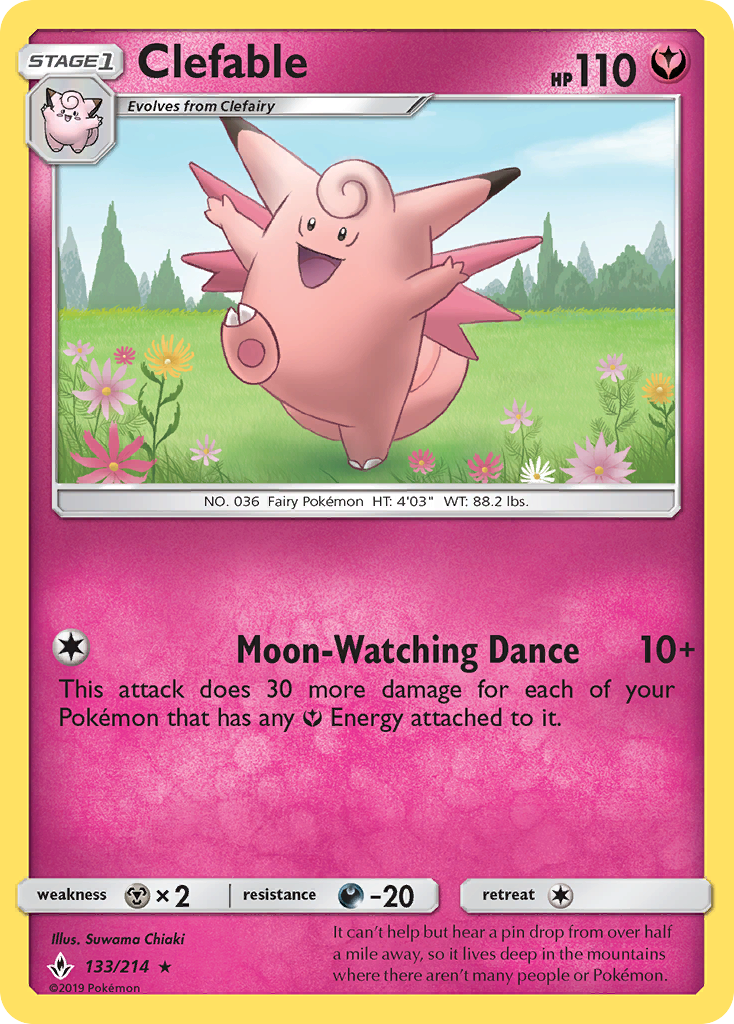 Pokémonkaart 133/214 - Clefable - Unbroken Bonds - [Rare]
