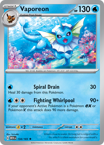 134/165 - Vaporeon - [Rare]