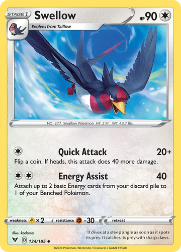 134/185 - Swellow - [Uncommon]