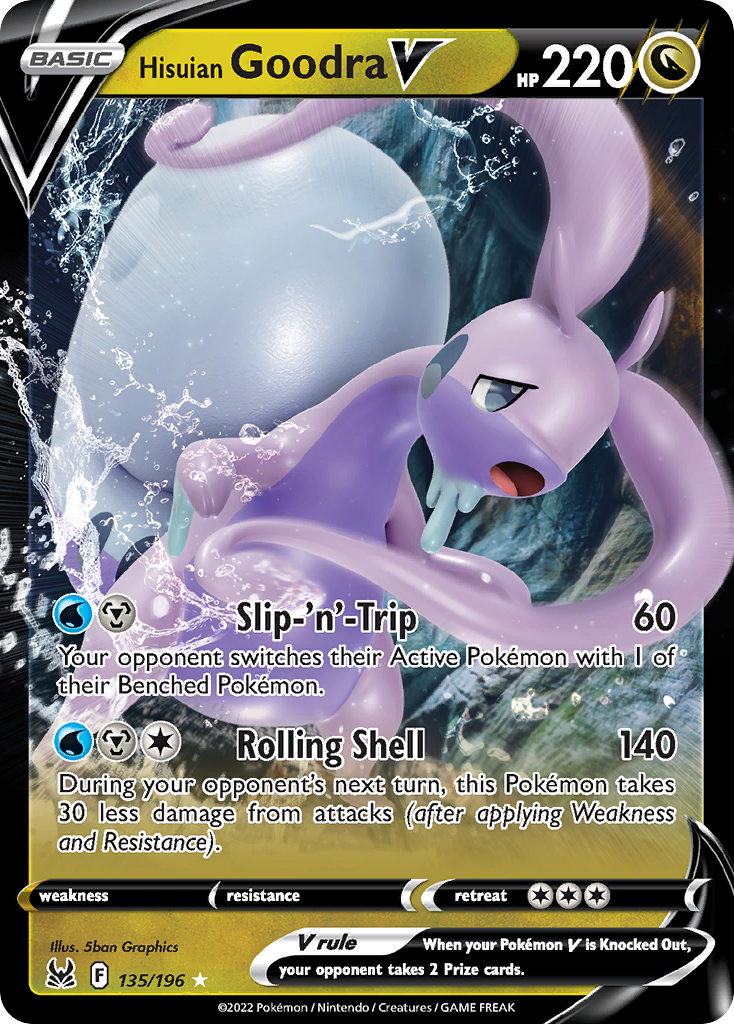 135/196 - Hisuian Goodra V - [Rare Holo V]