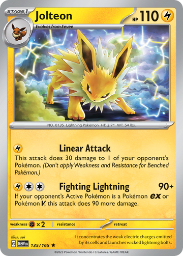 135/165 - Jolteon - [Rare] - Reverse Holo