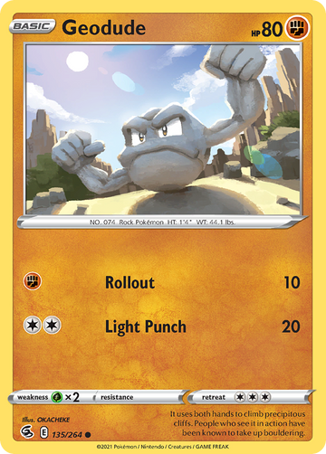 135/264 - Geodude - [Common] - Reverse Holo