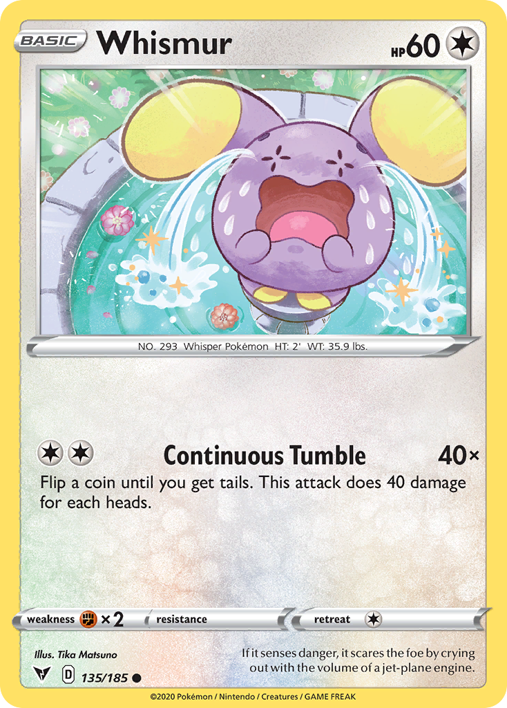 Pokémonkaart 135/185 - Whismur - Vivid Voltage - [Common]