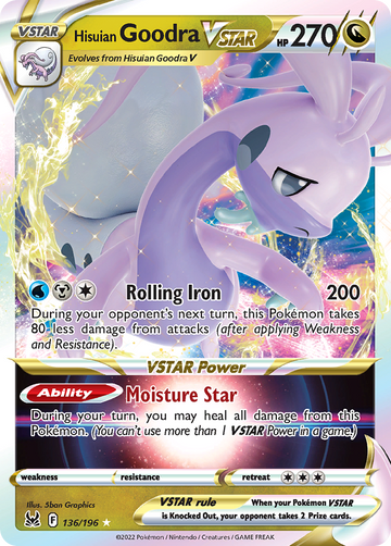 136/196 - Hisuian Goodra VSTAR - [Rare Holo VSTAR]