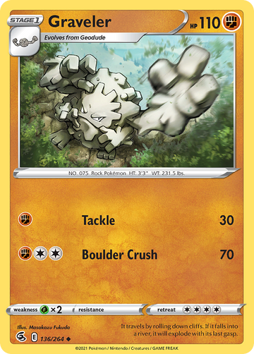 136/264 - Graveler - Reverse Holo - [Uncommon]