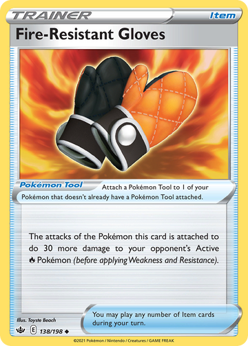 Pokémonkaart 138/198 - Fire-Resistant Gloves - Chilling Reign - [Uncommon]