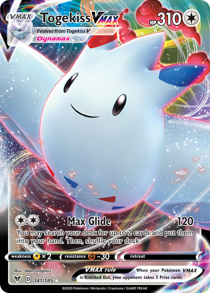 Pokémonkaart 141/185 - Togekiss VMAX - Vivid Voltage - [Rare Holo VMAX]