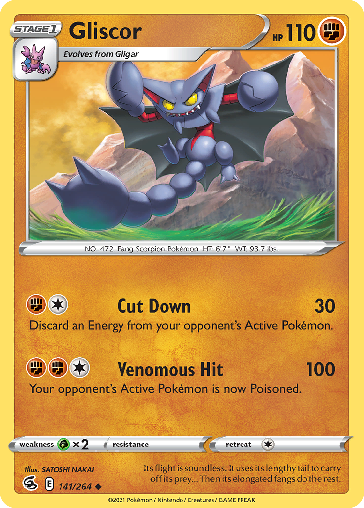 Pokémonkaart 141/264 - Gliscor - Fusion Strike - [Uncommon]