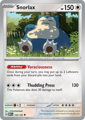 143/165 - Snorlax - [Uncommon] - Reverse Holo