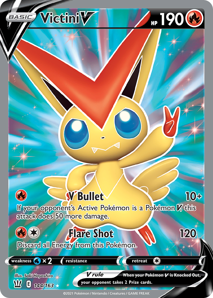 Pokémonkaart 144/163 - Victini V - Battle Styles - [Rare Ultra]