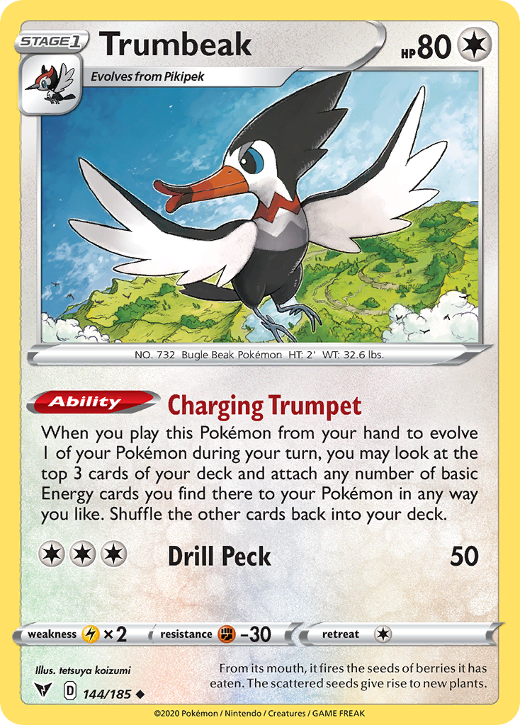 Pokémonkaart 144/185 - Trumbeak - Vivid Voltage - [Uncommon]