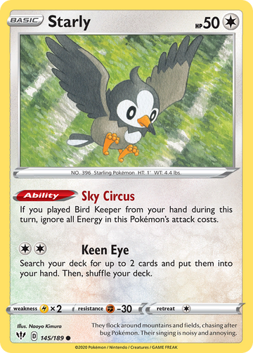 145/189 - Starly - [Common] - Reverse Holo