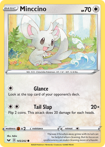 145/202 - Minccino - Reverse Holo - [Common]