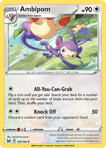 145/196 - Ambipom - Reverse Holo - [Uncommon]