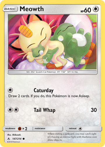 147/214 - Meowth - [Common] - Reverse Holo