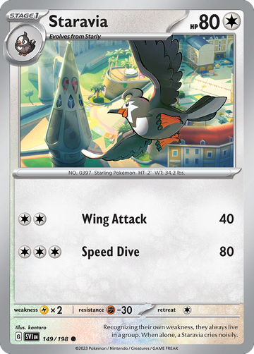 149/198 - Staravia - [Common] - Reverse Holo