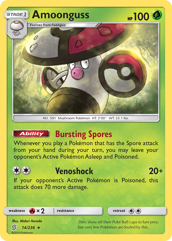 Pokémonkaart 014/236 - Amoonguss - Unified Minds - [Rare]