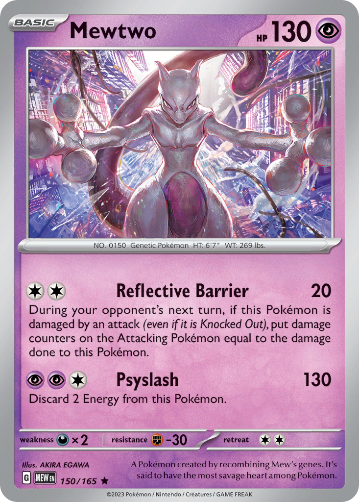 150/165 - Mewtwo - [Rare] - Reverse Holo