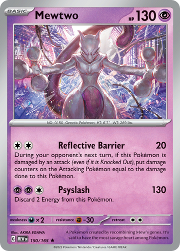 150/165 - Mewtwo - [Rare] - Reverse Holo