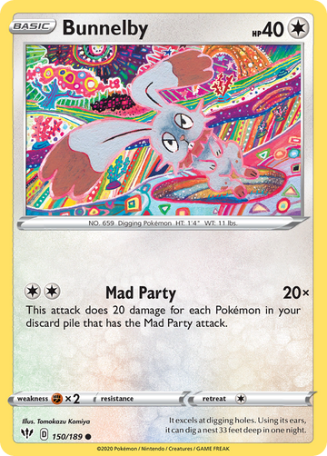 150/189 - Bunnelby - [Common] - Reverse Holo