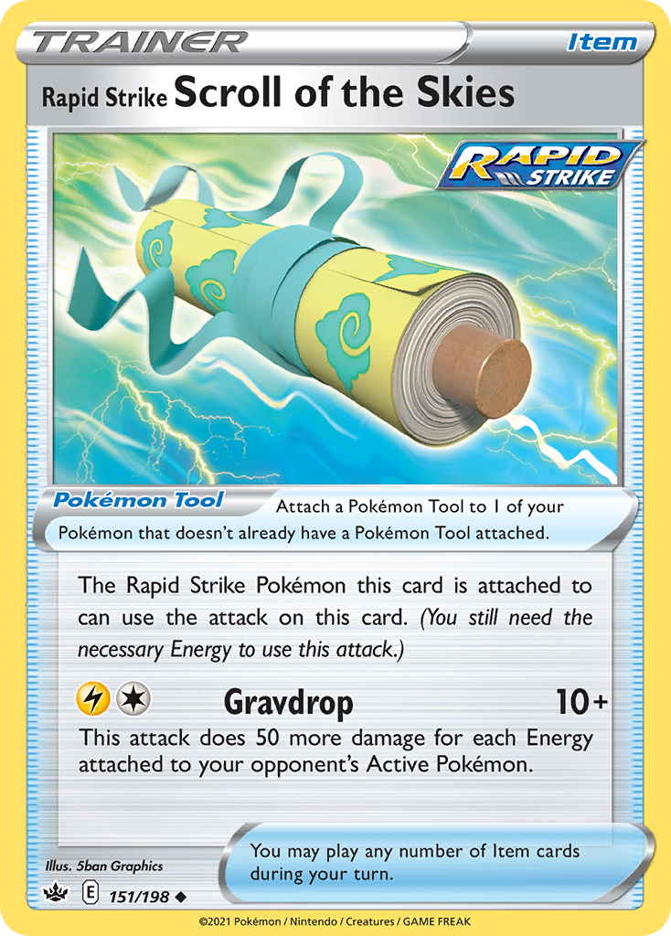 Pokémonkaart 151/198 - Rapid Strike Scroll of the Skies - Chilling Reign - [Uncommon]