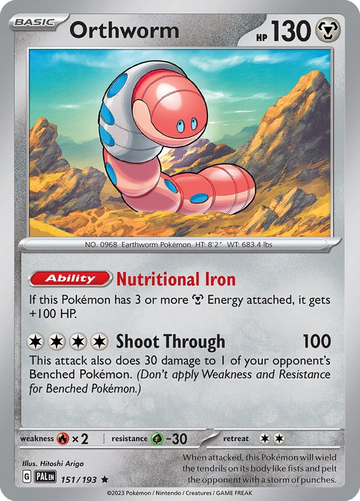 151/193 - Orthworm - [Rare] - Reverse Holo