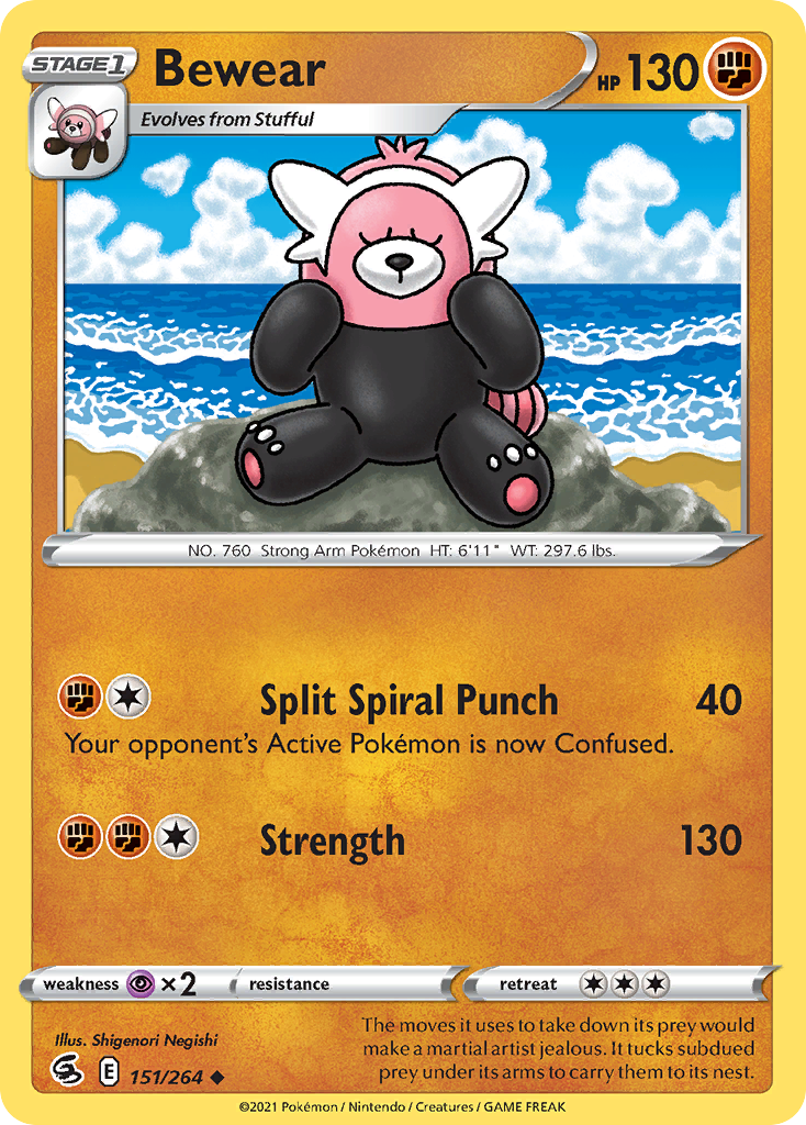 Pokémonkaart 151/264 - Bewear - Fusion Strike - [Uncommon]