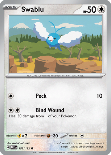 152/182 - Swablu - [Common] - Reverse Holo