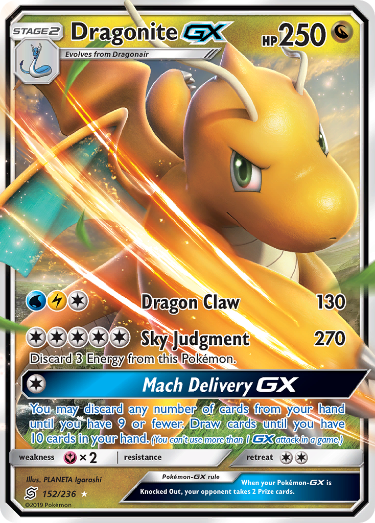 Pokémonkaart 152/236 - Dragonite-GX - Unified Minds - [Rare Holo GX]