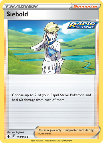 Pokémonkaart 153/198 - Siebold - Chilling Reign - [Uncommon]