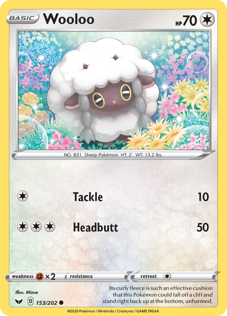 Pokémonkaart 153/202 - Wooloo - Sword & Shield - [Common]