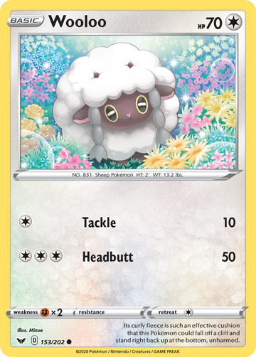 Pokémonkaart 153/202 - Wooloo - Sword & Shield - [Common]