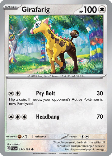 154/193 - Girafarig - [Common] - Reverse Holo