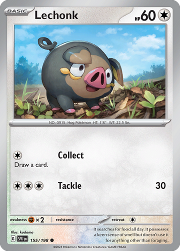 155/198 - Lechonk - [Common] - Reverse Holo