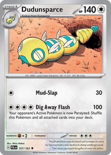 157/193 - Dudunsparce - [Uncommon] - Reverse Holo
