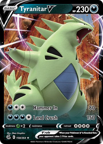 158/264 - Tyranitar V - [Rare Holo V]