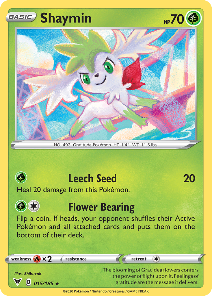 Pokémonkaart 015/185 - Shaymin - Vivid Voltage - [Rare Holo]