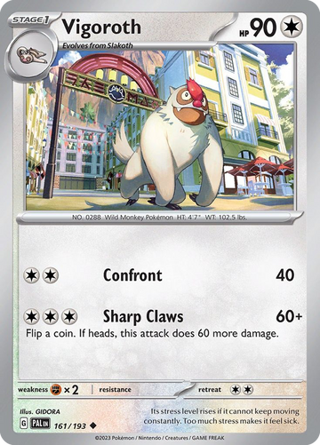 161/193 - Vigoroth - [Uncommon] - Reverse Holo